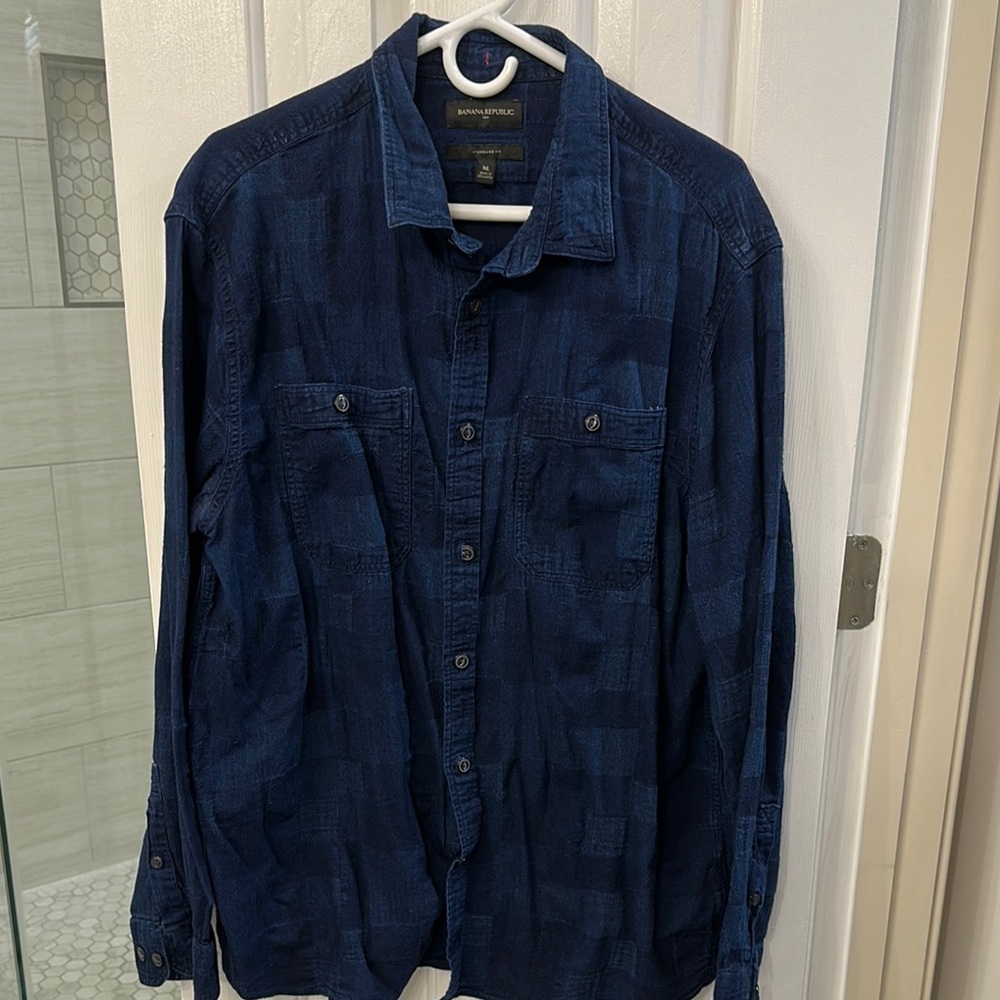 Banana Republic Dark Blue Checkered Shirt
